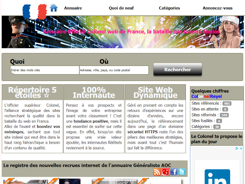 colonel r, l'annuaire web qui monte